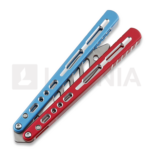 Couteau papillon d'entraînement BBbarfly Trainer ZX-1, Red And Blue