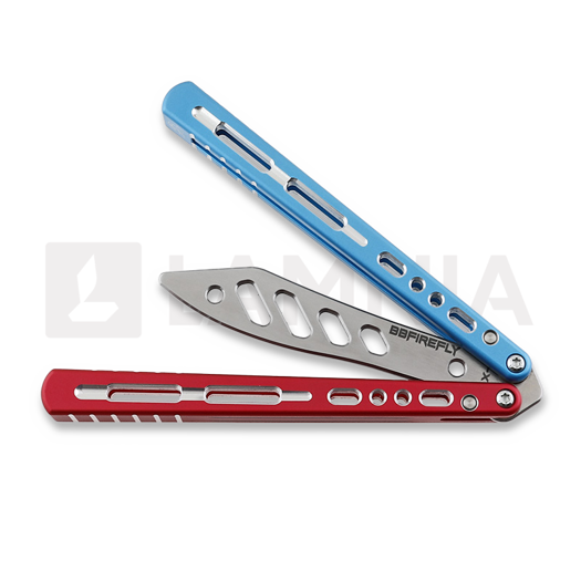 Navaja mariposa de entrenamiento BBbarfly Trainer ZX-1, Red And Blue
