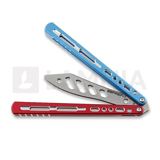Couteau papillon d'entraînement BBbarfly Trainer ZX-1, Red And Blue