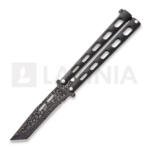 Bear & Son Butterfly Damascus Silver Vein balisong
