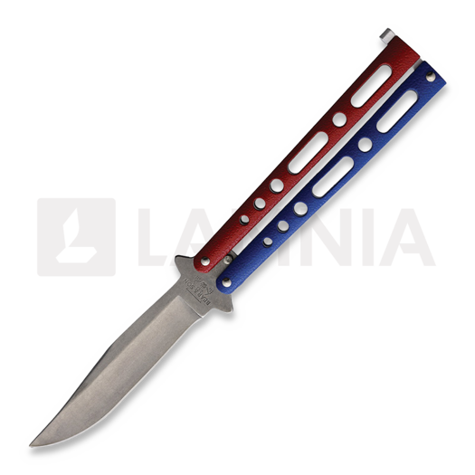 Skladací nôž Bear & Son Butterfly Red White Blue SW