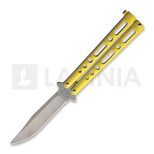 Zavírací nůž Bear & Son Butterfly Yellow Stonewash