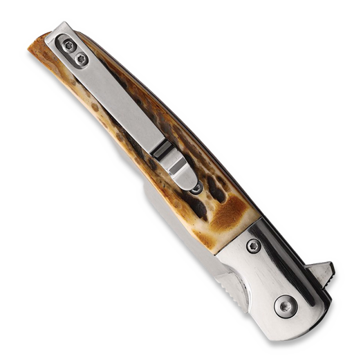 Bear & Son D2 Stag Bone Rancher sulankstomas peilis