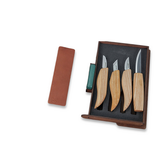 BeaverCraft Basic Set of 4 Knives in gift book-box S07BOOK