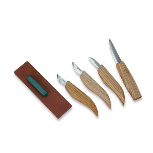 BeaverCraft Basic Set of 4 Knives in gift book-box S07BOOK