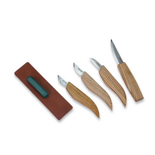 BeaverCraft Basic Set of 4 Knives in gift book-box S07BOOK