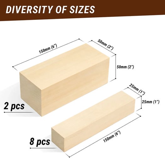 BeaverCraft Basswood Carving Block Set BW10