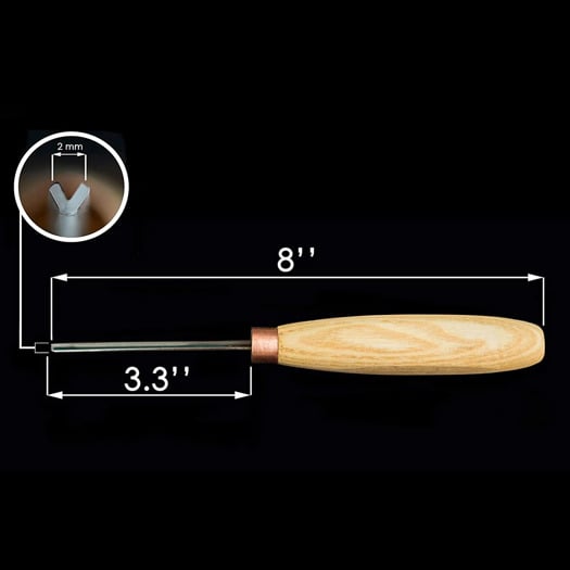 BeaverCraft Compact straight V-profile chisel K12-02