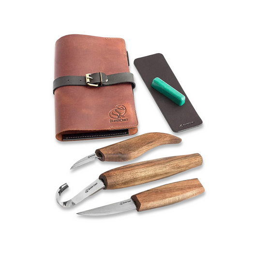 BeaverCraft Deluxe Spoon Carving Set With Walnut Handles S13X