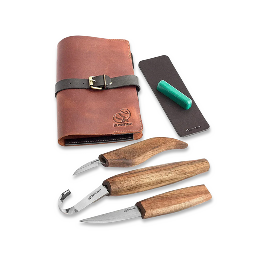 BeaverCraft Deluxe Spoon Carving Set With Walnut Handles S13X