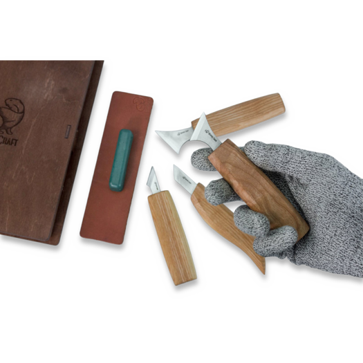 BeaverCraft Geometric Wood Carving Knife Set in gift book-box S05BOOK
