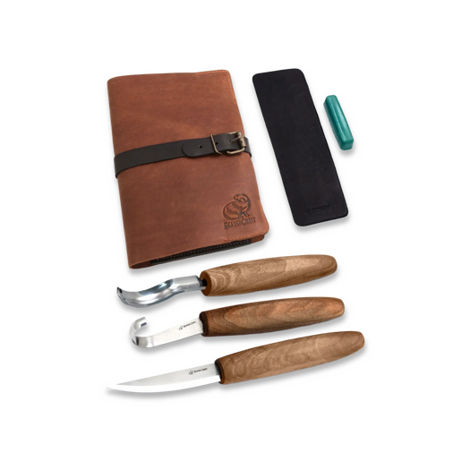 BeaverCraft Premium Spoon Carving Set With Walnut Handles S14X