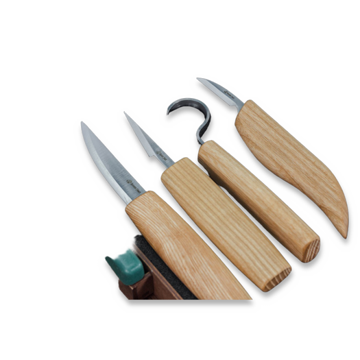 BeaverCraft Set of 4 Knives in gift book-box S09BOOK