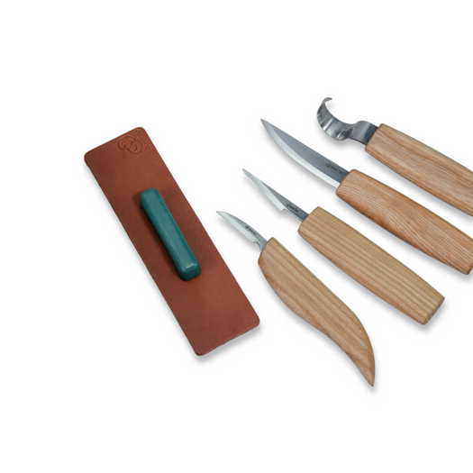 BeaverCraft Set of 4 Knives in gift book-box S09BOOK