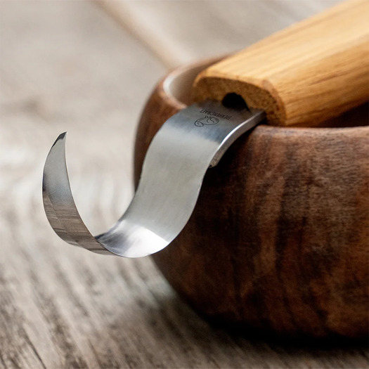 BeaverCraft Spoon Carving Hook Knife 25 mm, tammi SK1OAK