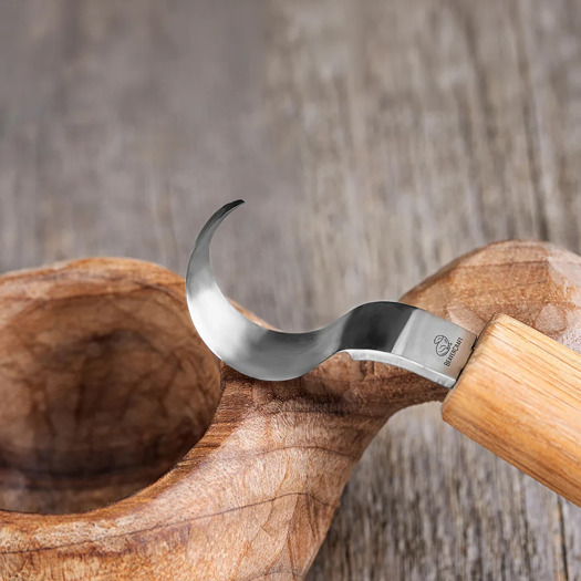 BeaverCraft Spoon Carving Hook Knife 25 mm, tammi SK1OAK