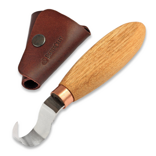 BeaverCraft Spoon Carving Knife 25 mm with leather sheath, oak SK1SOAK