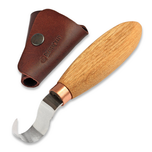 BeaverCraft Spoon Carving Knife 25 mm with leather sheath, oak SK1SOAK