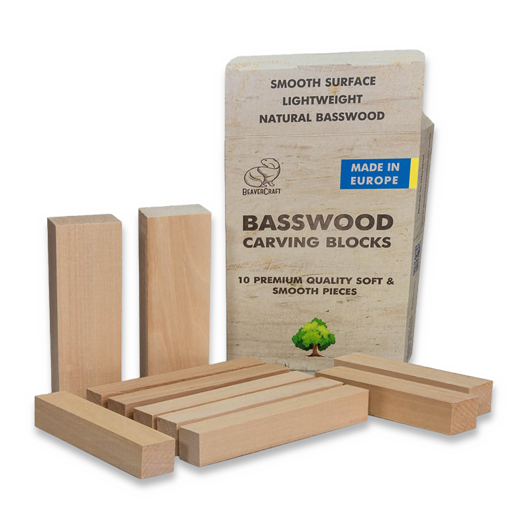 BeaverCraft Wood Carving Blocks set 10pcs Basswood BW10