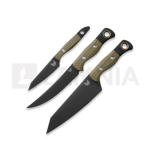 Kitchen knife set Benchmade 3 Piece Kitchen Knife Set OD Green G10 4005BK-01