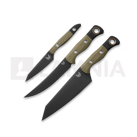 Kitchen knife set Benchmade 3 Piece Kitchen Knife Set OD Green G10 4005BK-01