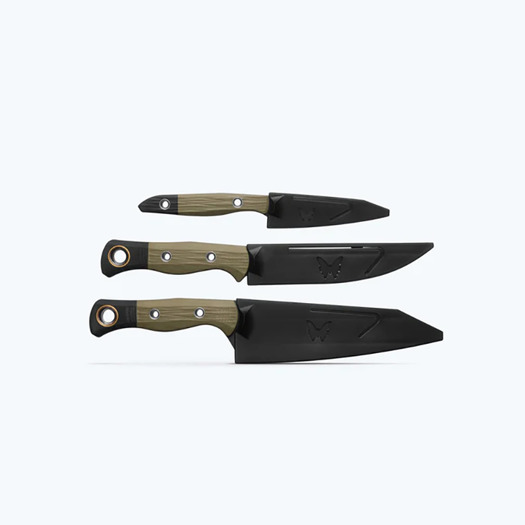 Benchmade 3 Piece Kitchen Knife Set OD Green G10 kitchen knife set 4005BK-01