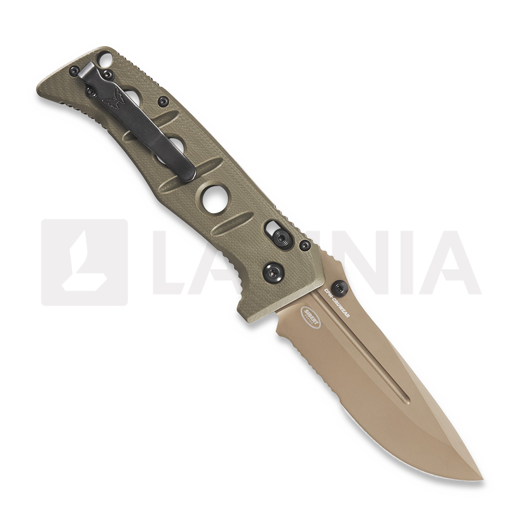 Benchmade Adamas CruWear Flat Earth Cerakote k&auml;&auml;nt&ouml;veitsi, oliivinvihre&auml;, combo ter&auml; 275SFE-04