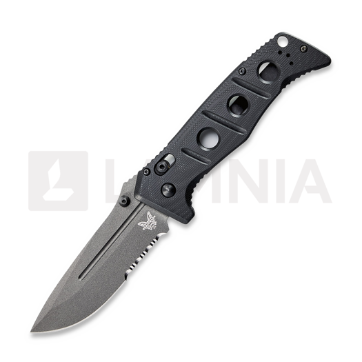 Navalha Benchmade Adamas CruWear Grey Cerakote, preto, faca serrilhada 275SGY-1