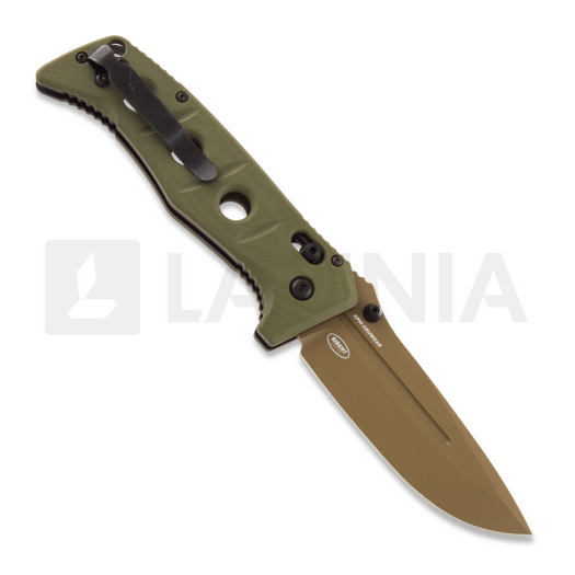Benchmade Adamas Flat Earth Cerakote folding knife, olive drab 275FE-04