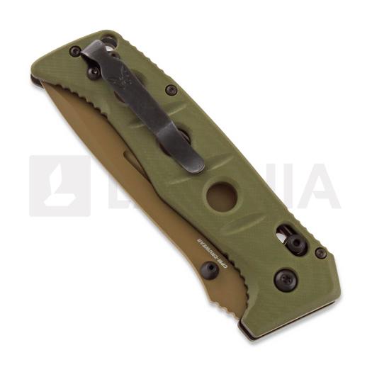 Benchmade Adamas Flat Earth Cerakote folding knife, olive drab 275FE-04