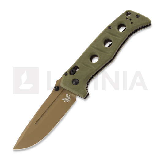 Benchmade Adamas CruWear Flat Earth Cerakote 접이식 나이프, 올리브색 275FE-2