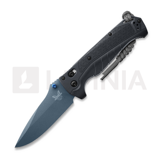 Benchmade Adira Blue Titanium Cerakote foldekniv, tempest gray grivory 18060BT-01