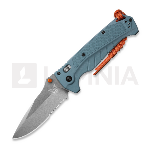 Skladací nôž Benchmade Adira, depth blue grivory, zúbkovaný 18060S