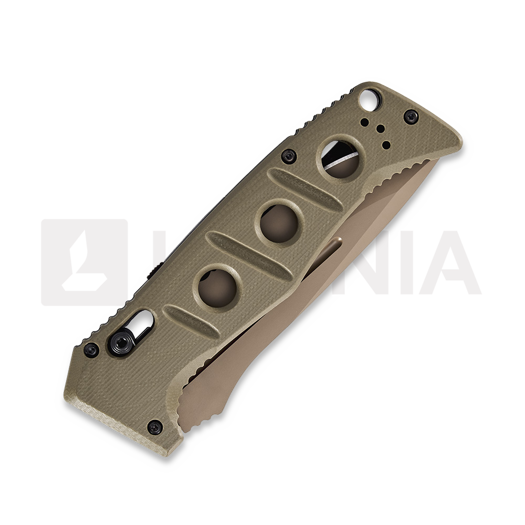 Benchmade Auto Adamas CruWear Flat Earth folding knife, olive drab, combo edge 2750SFE-2