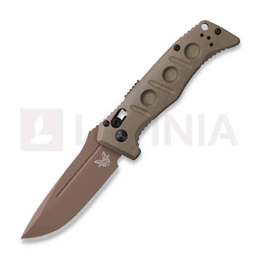 Benchmade Auto Mini Adamas CruWear Flat Earth 접이식 나이프, 올리브색 2730FE-2