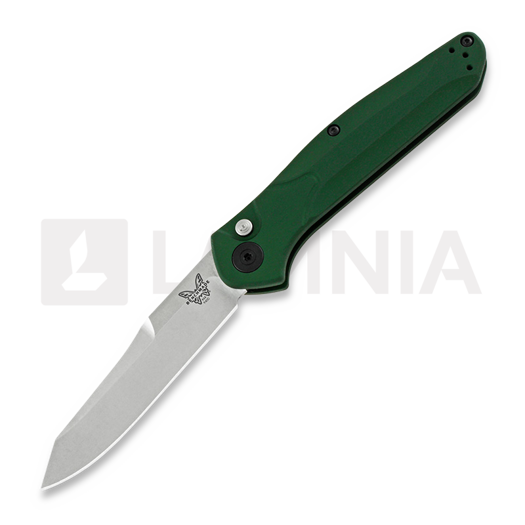 Сгъваем нож Benchmade Auto Osborne, satin, green aluminum 9400
