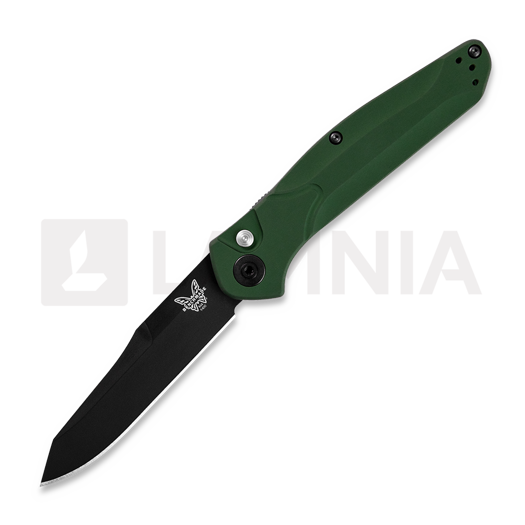 Складной нож Benchmade Auto Osborne Black Cerakote, green aluminum 9400BK