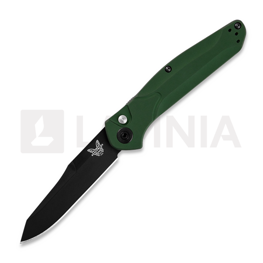 Saliekams nazis Benchmade Auto Osborne Black Cerakote, green aluminum 9400BK