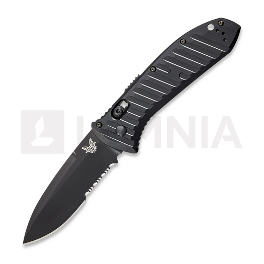 Coltello pieghevole Benchmade Auto Presidio II S30V Black Aluminum, dentatura lama 5700SBK