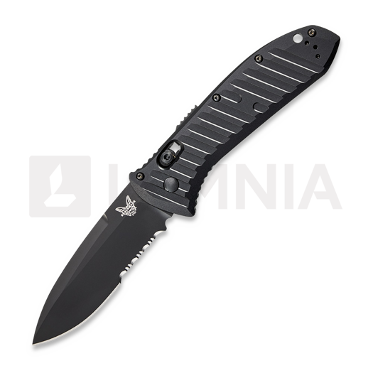 Skladací nôž Benchmade Auto Presidio II S30V Black Aluminum, zúbkovaný 5700SBK