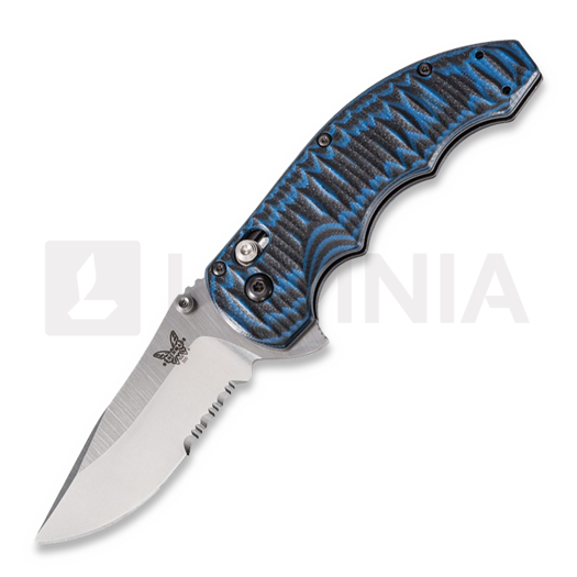 Nóż składany Benchmade Axis Flipper, niebieska, ząbkowane ostrze 300S-1