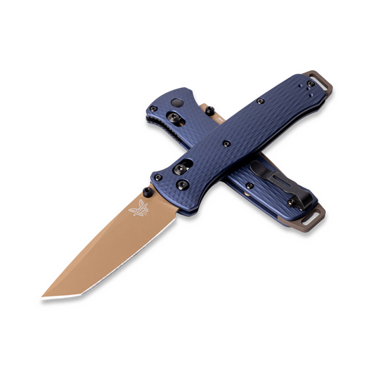 Benchmade Bailout CPM M4 Flat Earth Cerakote sulankstomas peilis, crater blue aluminum 537FE-02