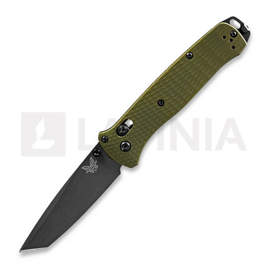 Складной нож Benchmade Bailout CPM M4 Tungsten Gray Cerakote, woodland green aluminum 537GY-1