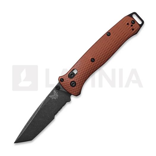 Benchmade Bailout MagnaCut Battlewash DLC 折叠刀, burnt copper aluminum, 锯齿刀片 537SBK-07