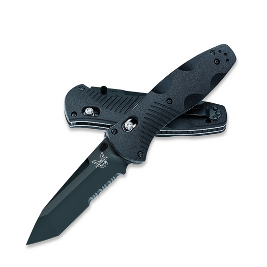 Benchmade Barrage Tanto 154CM Black Cerakote sulankstomas peilis, black valox, dantytas 583SBK