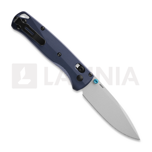 Benchmade Bugout S90V Crushed Silver Cerakote foldekniv, crater blue grivory 535SL-13