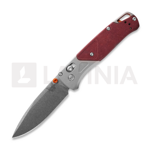 Benchmade Bugout S90V Stonewash 折り畳みナイフ, Richlite Redstone 535-09