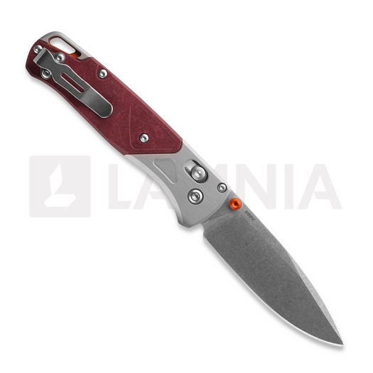 Benchmade Bugout S90V Stonewash k&auml;&auml;nt&ouml;veitsi, Richlite Redstone 535-09