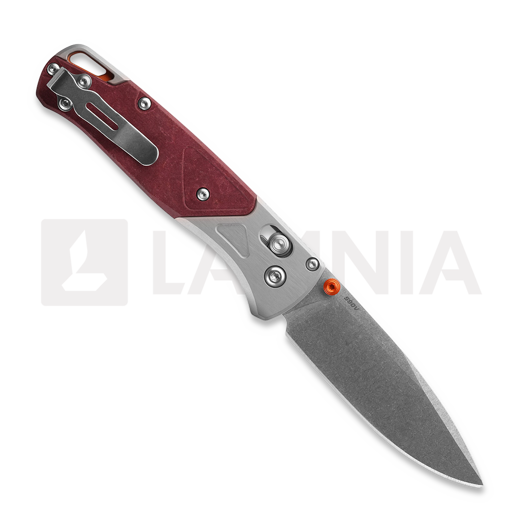 Benchmade Bugout S90V Stonewash sulankstomas peilis, Richlite Redstone 535-09