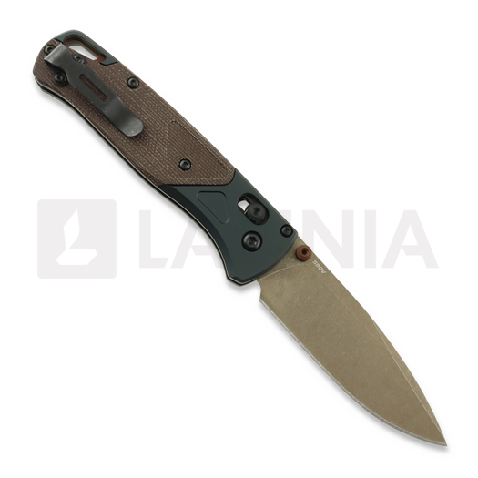 Benchmade Bugout S90V Taiga Green Brown Canvas Micarta sulankstomas peilis 535FE-2602